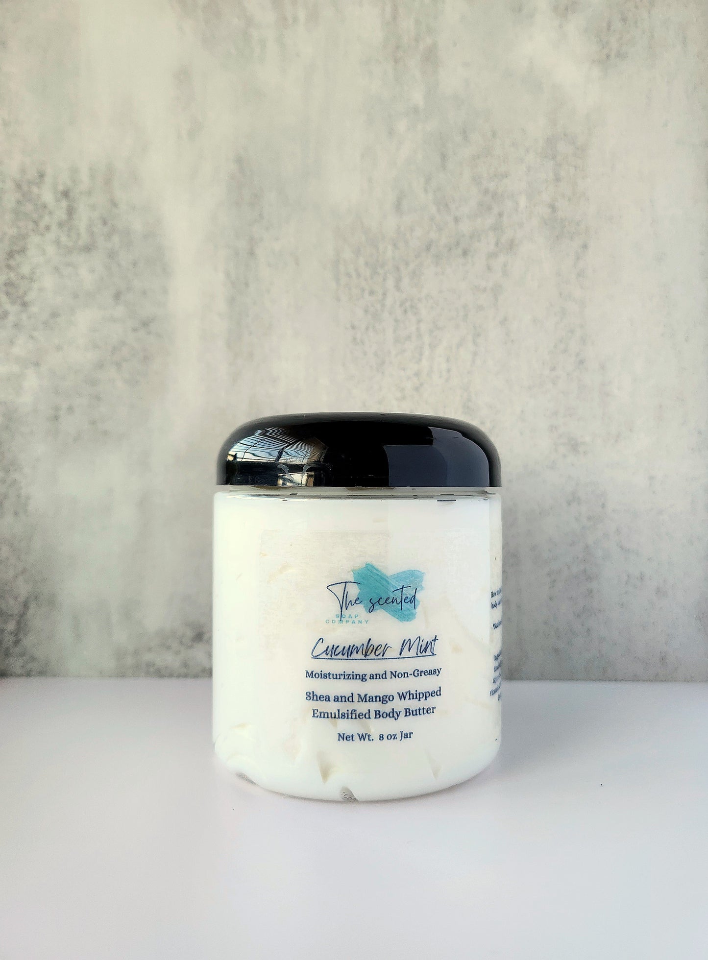 CUCUMBER MINT Emulsified Body Butter Shea Butter and Mango Butter Moisturizing Body Butter 8 oz