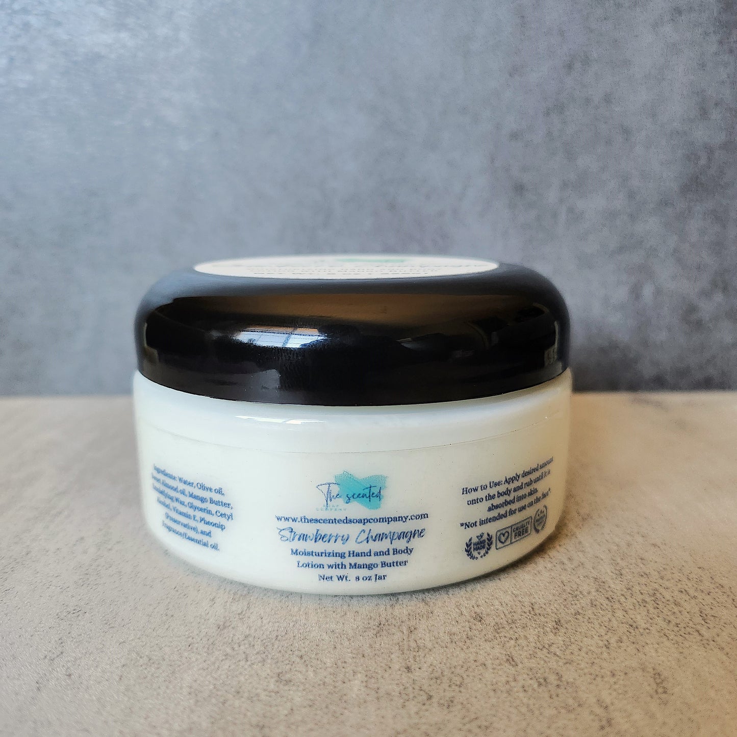 STRAWBERRY CHAMPAGNE Moisturizing Hand and Body Lotion 8 oz Jar