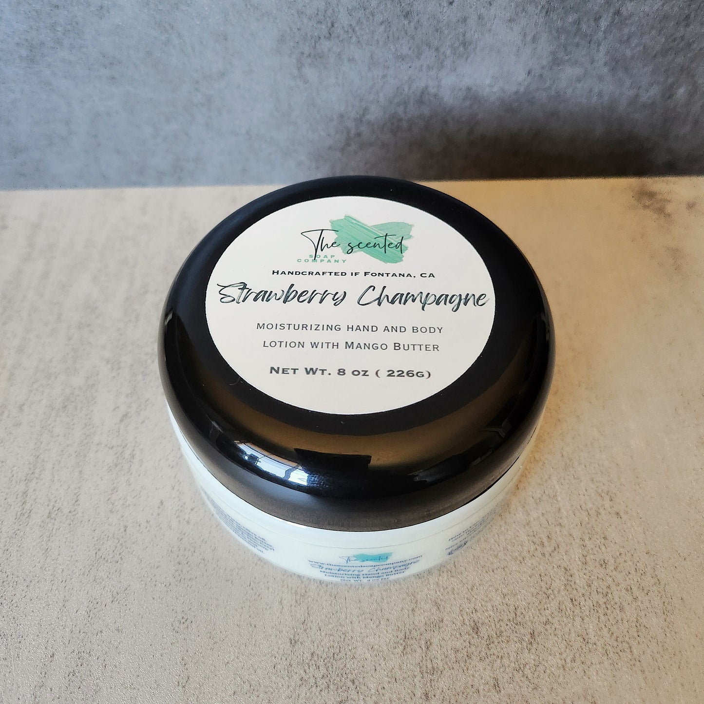 STRAWBERRY CHAMPAGNE Moisturizing Hand and Body Lotion 8 oz Jar