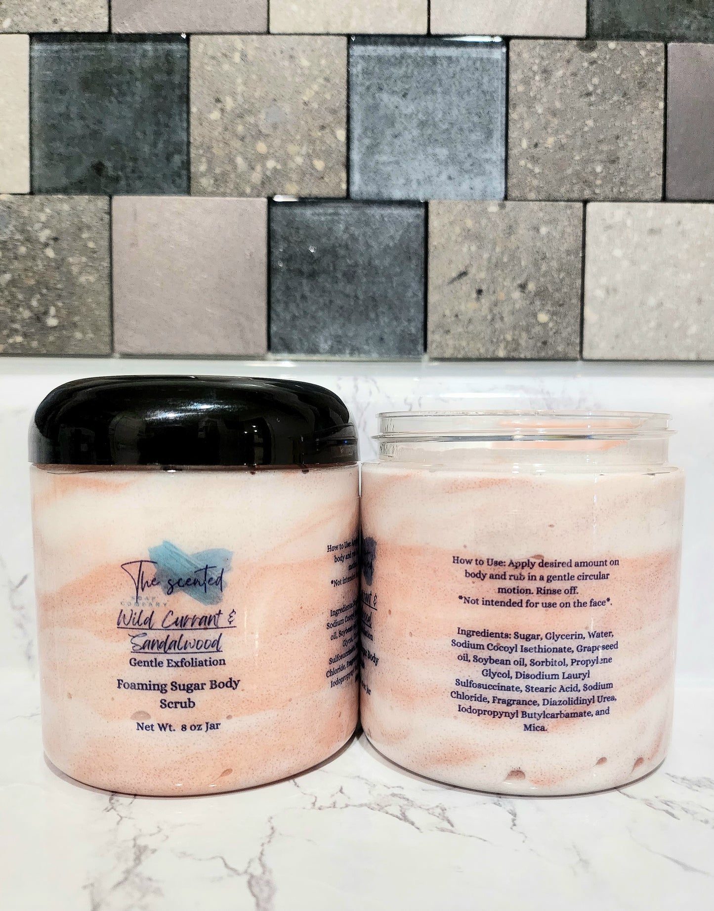 WILD CURRANT and SANDALWOOD Foaming Sugar Body Scrub 8 oz