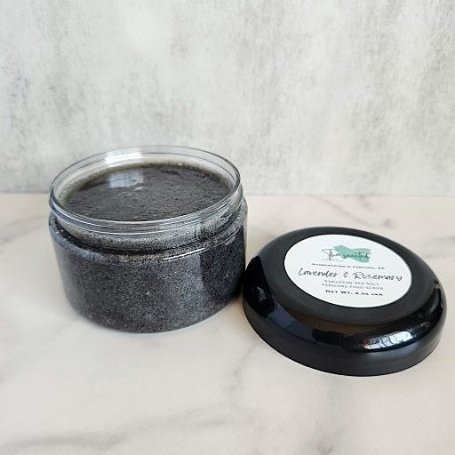 LAVENDER and ROSEMARY Foot Scrub with Shea Butter Exfoliating Foot Scrub (Emulsified) 4oz Jar