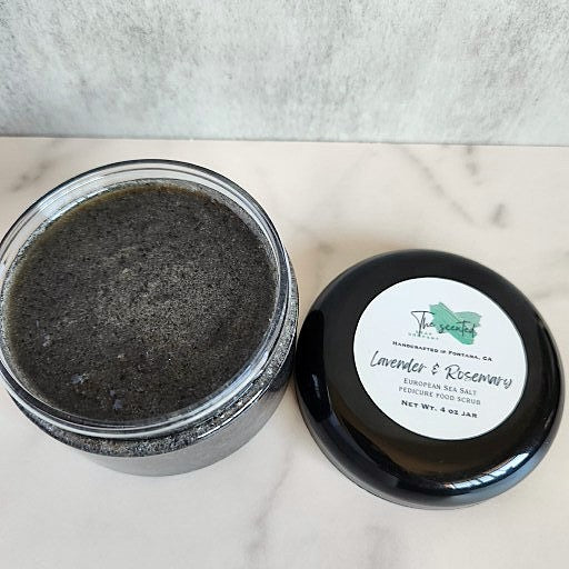 LAVENDER and ROSEMARY Foot Scrub with Shea Butter Exfoliating Foot Scrub (Emulsified) 4oz Jar