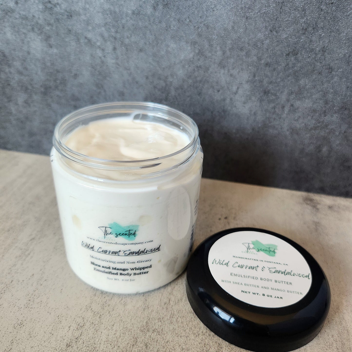 WILD CURRANT and SANDALWOOD Emulsified Body Butter Shea Butter and Mango Butter Moisturizing Body Butter 8 oz