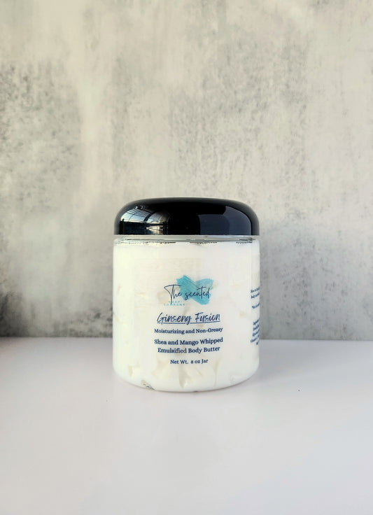 GINSENG FUSION Shea Butter and Mango Butter Moisturizing Emulsified Body Butter 8 oz