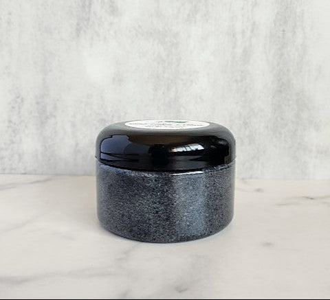 BLACK LEATHER & VETIVER Men's Foot Scrub with Activated Charcoal Exfoliating Foot Scrub (Emulsified) 4oz Jar