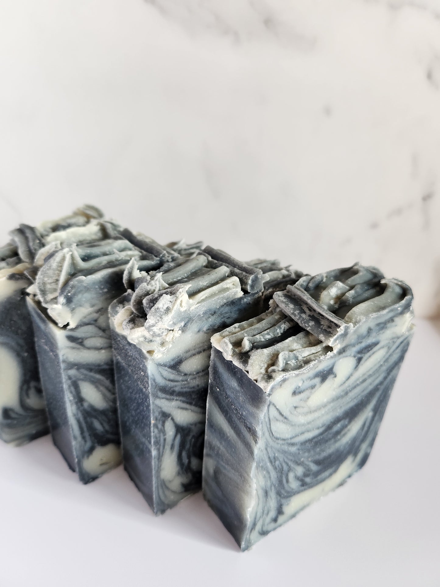Black Leather and Vetiver Men's Cold Process Soap Bar made with Activated Charcoal 5 oz