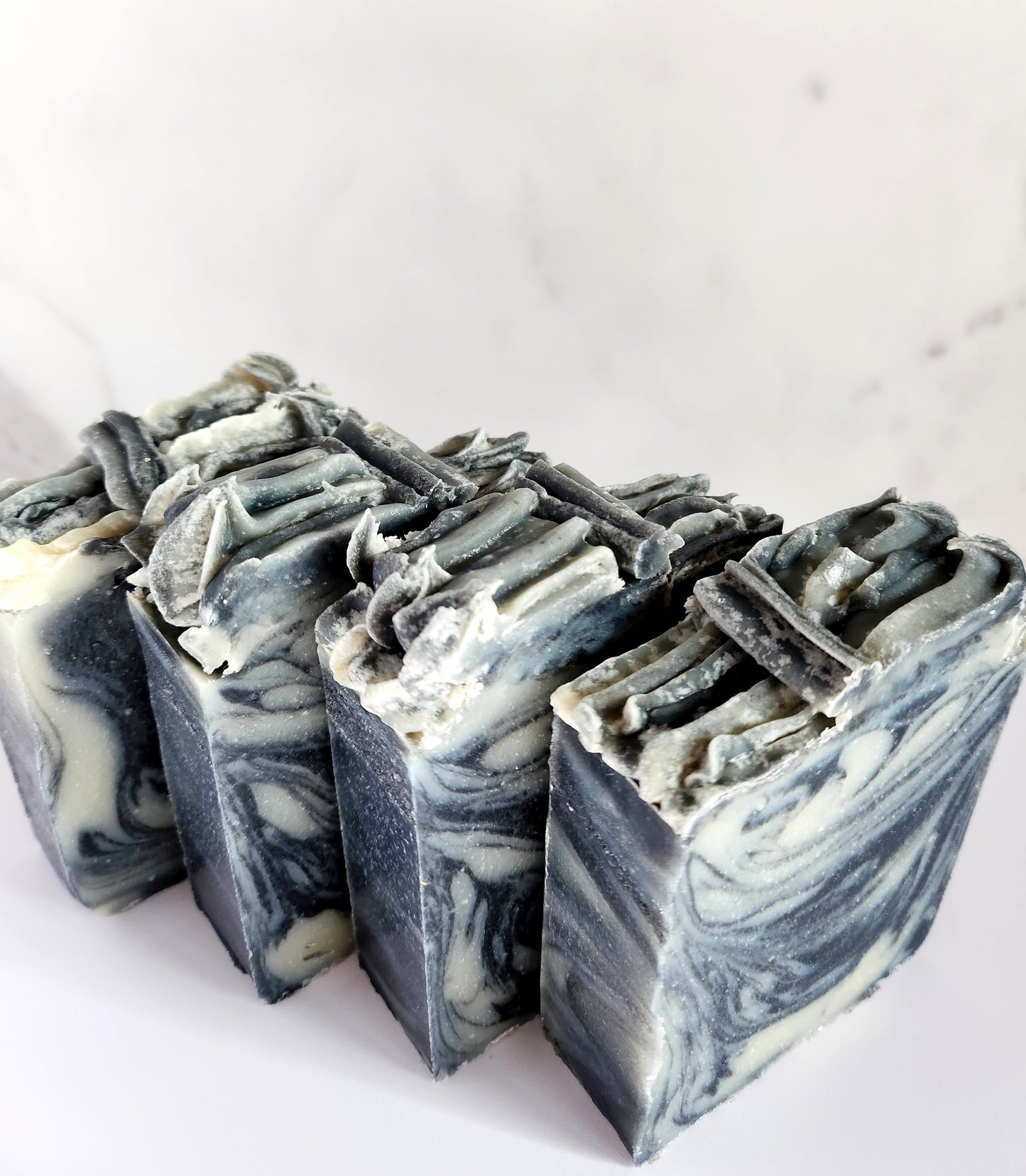 Black Leather and Vetiver Men's Cold Process Soap Bar made with Activated Charcoal 5 oz
