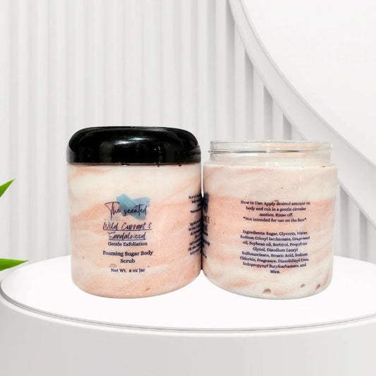 WILD CURRANT and SANDALWOOD Foaming Sugar Body Scrub 8 oz